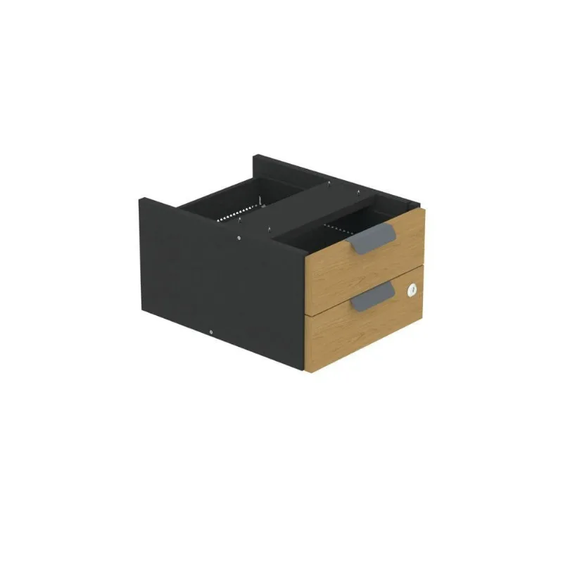 Gaveteiro Aéreo GA02G P15 2 Gavetas MDP BP Suspenso Preto Pandin Móveis