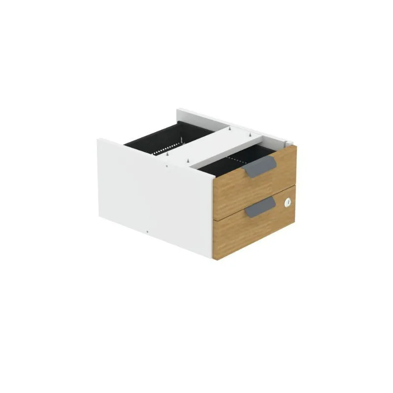 Gaveteiro Aéreo GA02G P15 2 Gavetas MDP BP com Trava Samba-Branco Pandin Móveis