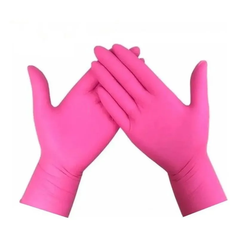 Luvas Descartáveis Unigloves Clássico Cor Rosa Tamanho M De