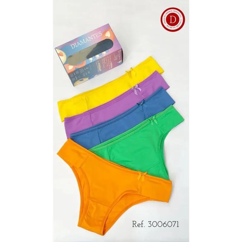 Kit 5 Calcinhas em Microfibra Diamantes Lingerie
