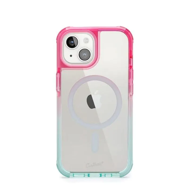 Capa Capinha Compatível iPhone 15 Pink e Verde Magsafe Impactor Ultra Customic