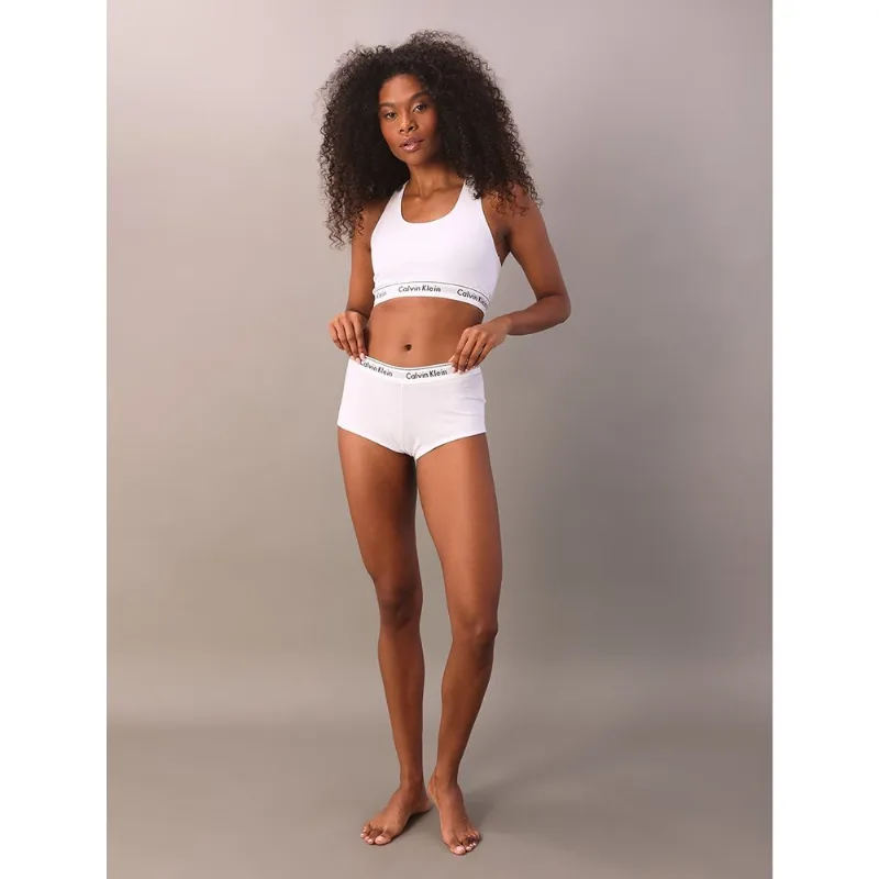Top Feminino Nadador Básico Elástico Com Logo Underwear Calvin Klein - Branco Top Feminino Nadador Básico Elástico Com Logo Underwear Calvin Klein Branco m