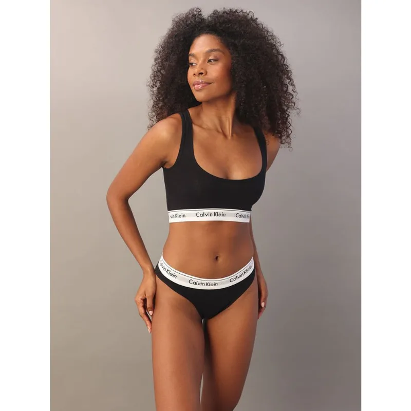 Calcinha Tanga Modern Cotton Underwear Calvin Klein - Preto Calcinha Tanga Modern Cotton Underwear Calvin Klein Preto s