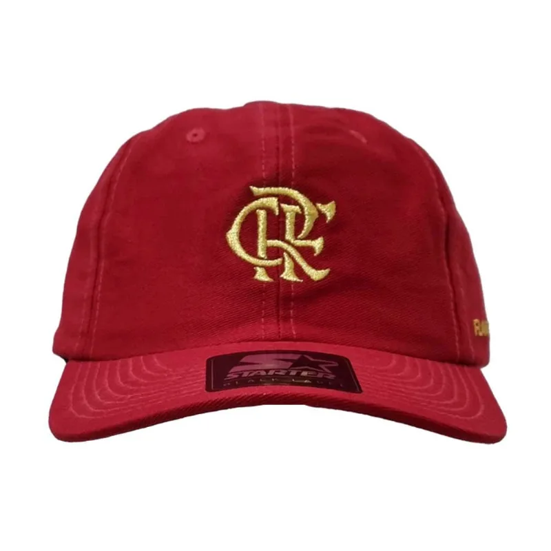 Boné Flamengo Aba Curva Vermelho Mini CRF Gold Bordado Starter Único