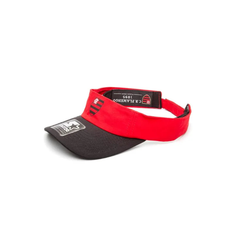 Viseira Starter Aba Curva Brasão Collab Flamengo Oficial Vermelha - ÚNICO