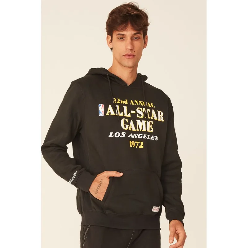 Moletom Mitchell & Ness Fechado Com Capuz All Star West Preto - G