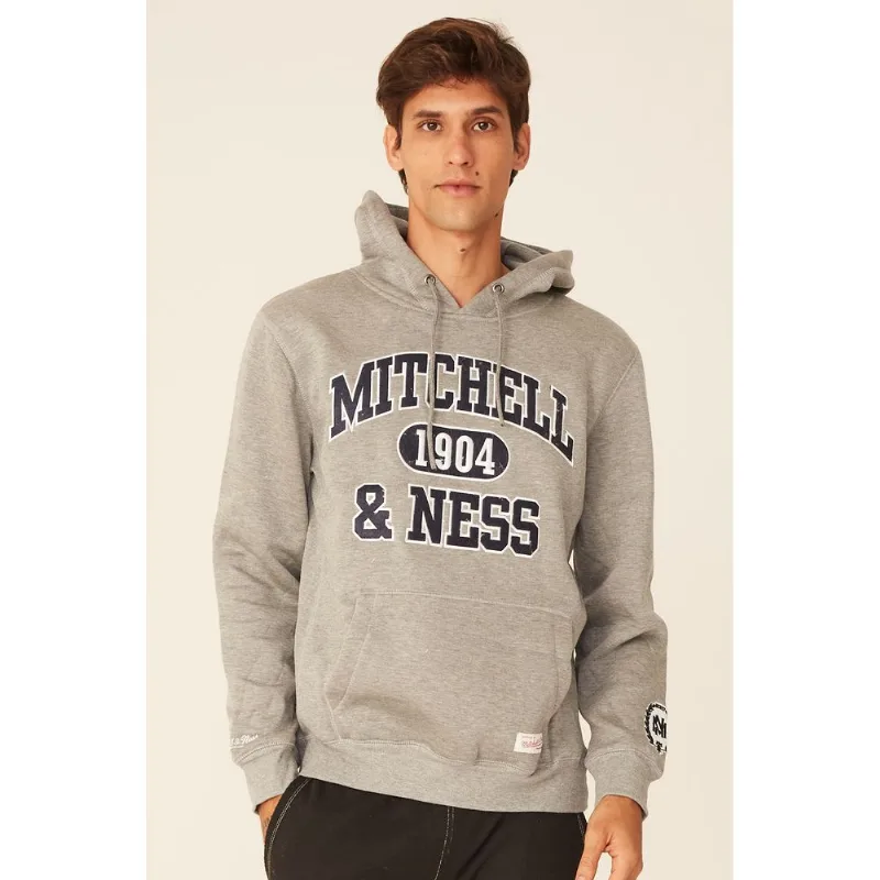 Moletom Mitchell & Ness Fechado Com Capuz Branded Cinza Mescla - M