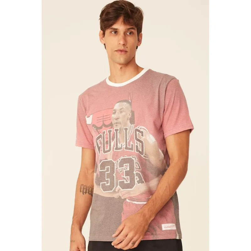 Camiseta Mitchell & Ness Estampada Chicago Bulls Scottie Pippen Vermelha - P