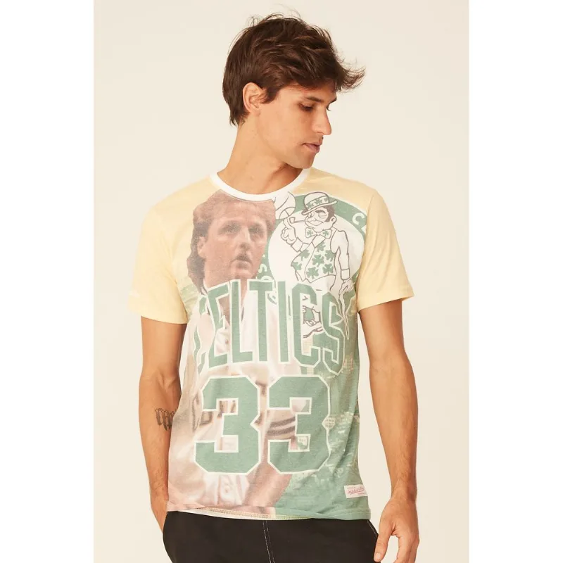 Camiseta Mitchell & Ness Estampada City Pride Boston Celtics Larry Bird Verde - P