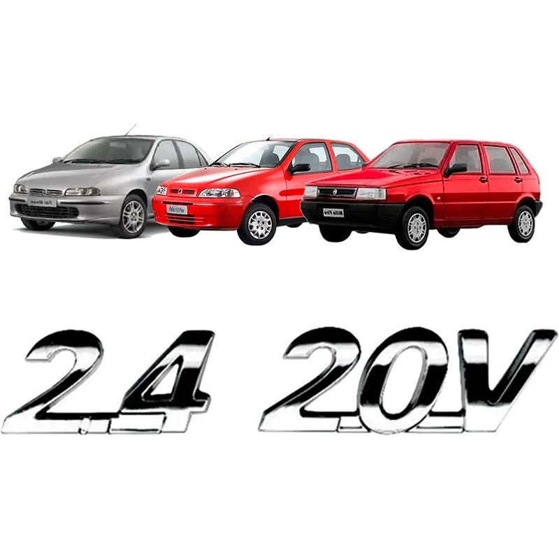 Emblema 2.4 20v Fiat 2000 Cromado
