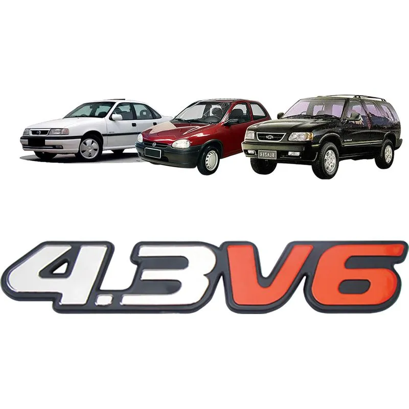 Emblema 4.3v6 Gm 1997 Vermelho