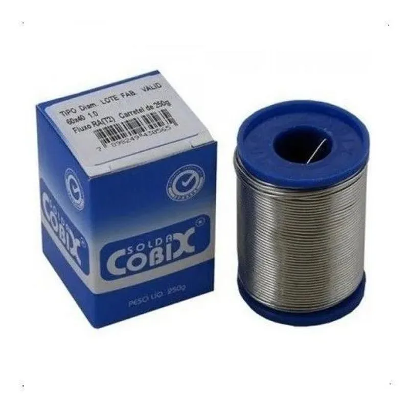 Solda Estanho 1mm 60x40 (snxpb) Com Fluxo Rolo 250g - Cobix