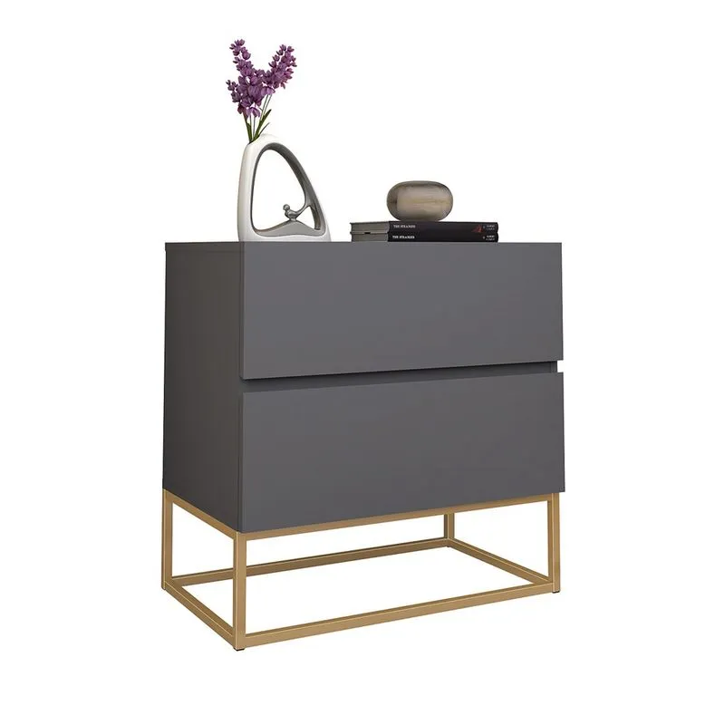 Mesinha Lateral Criado Eros 45cm Base Dourado Varias Cores