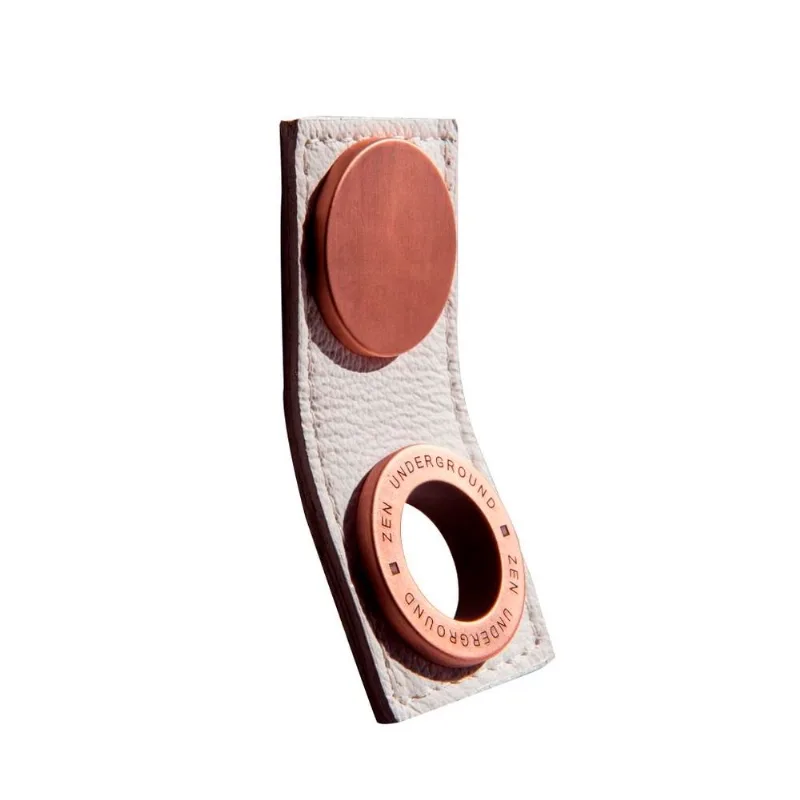 Puxador Garage Ponto Vecchio Cobre e Couro Branco Zen Design ZP1253.676
