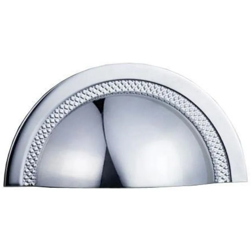 Puxador De Gaveta Concha Sobrepor Zen Shell - 64mm Cromado