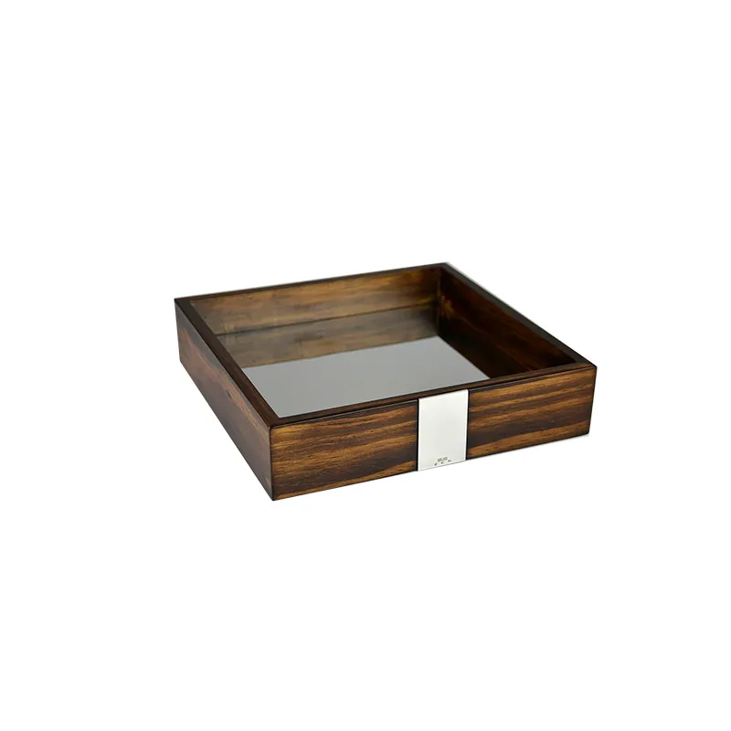 BANDEJA ORIENTE WOOD INOX POLIDO