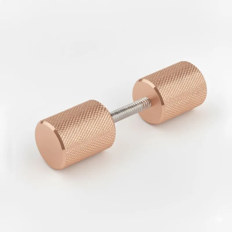 Puxador Ponto Bali Granado para Box e Porta de Vidro Rosê Escovado Zen Design ZP5366.M00