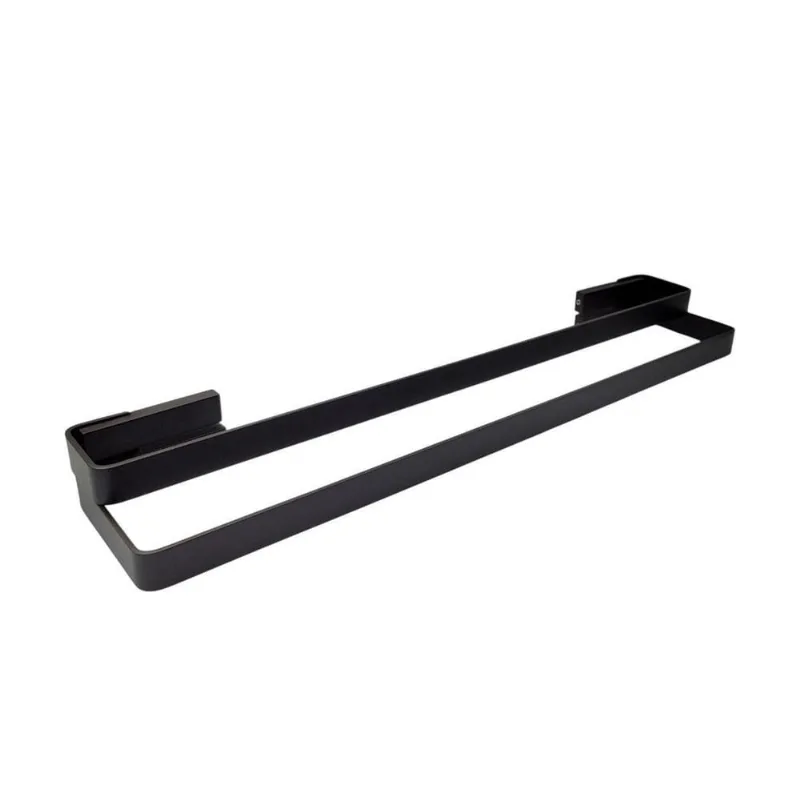 Toalheiro Porta Toalha Spirit Zen Duplo 500Mm Preto Fosco