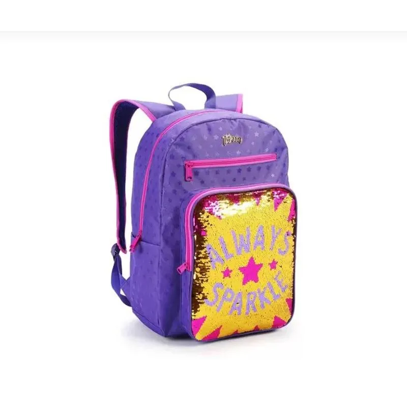 Mochila 17,5 Lantejoulas Roxa Seanite Tween