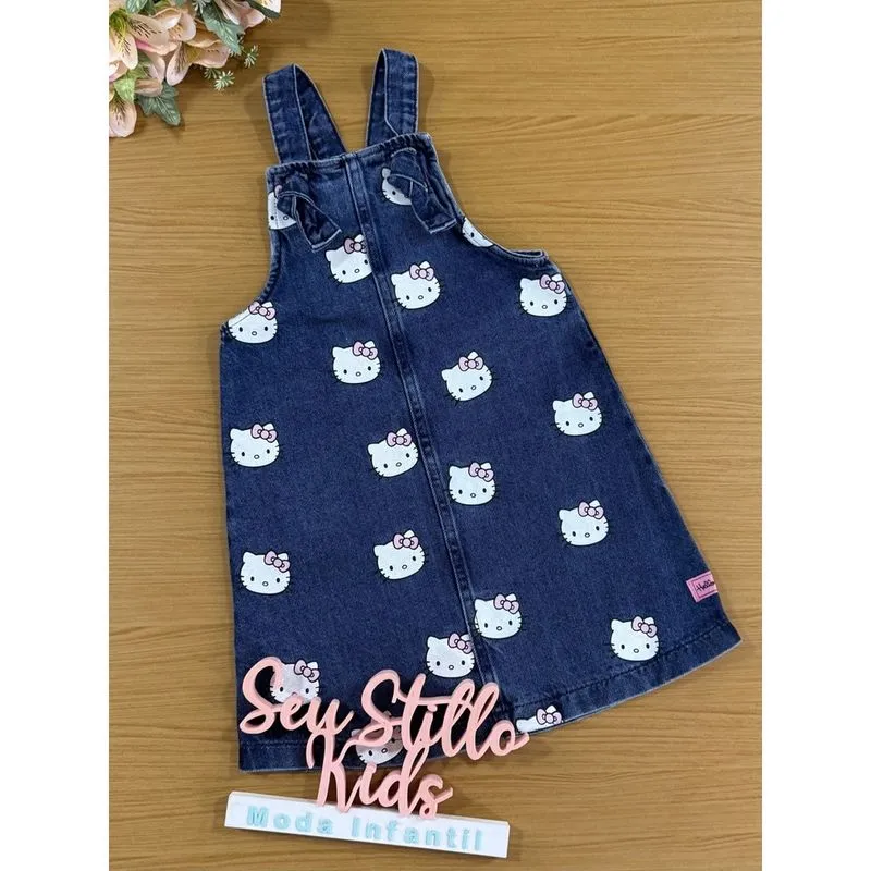 Salopete Infantil Momi Jeans Hello Kitty