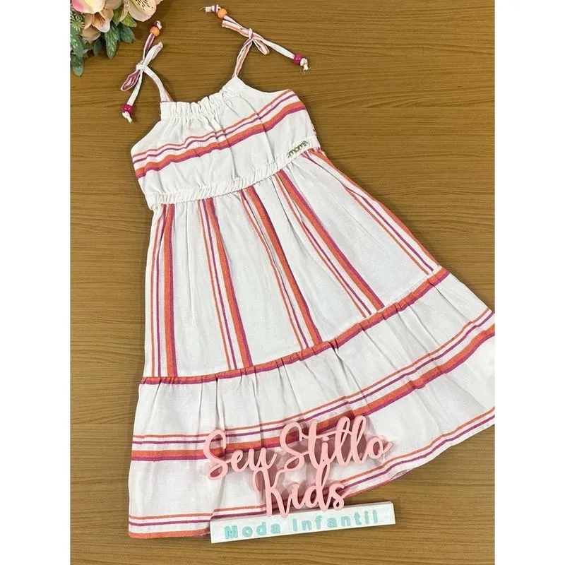 Vestido Infantil Momi Verão Listras