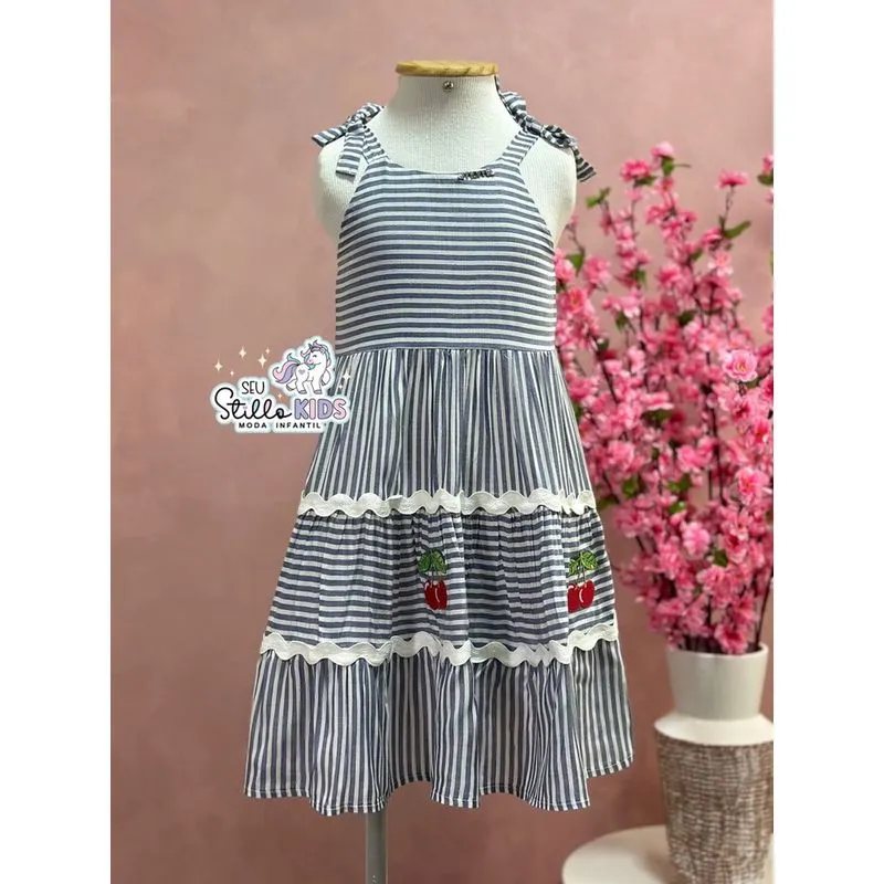 Vestido Infantil Momi Verão Cerejinha