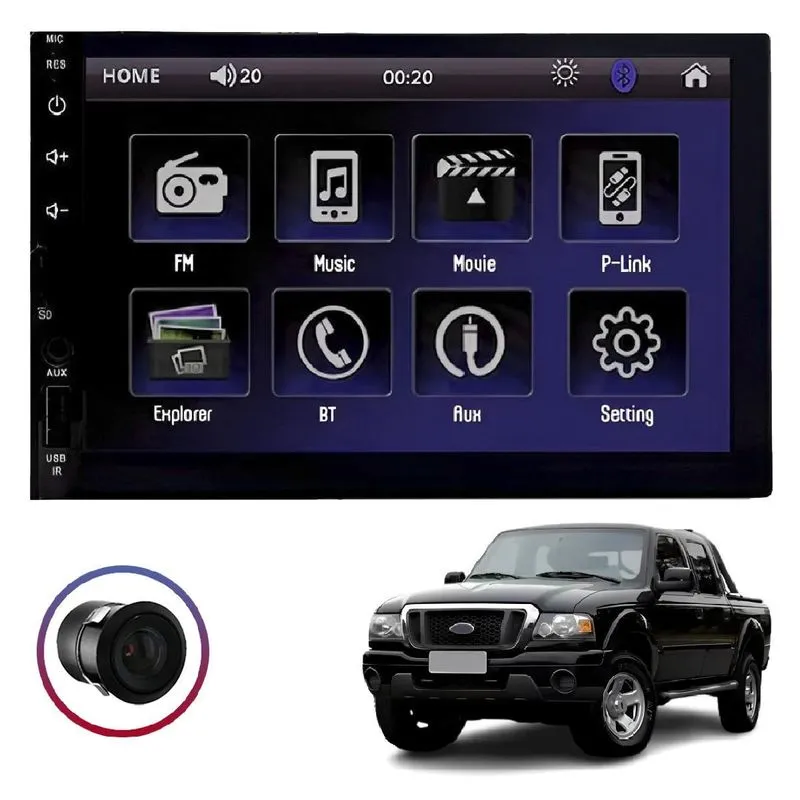 Central Multimídia Mp5 Ford Ranger 2000/2012 + Câmera De Ré