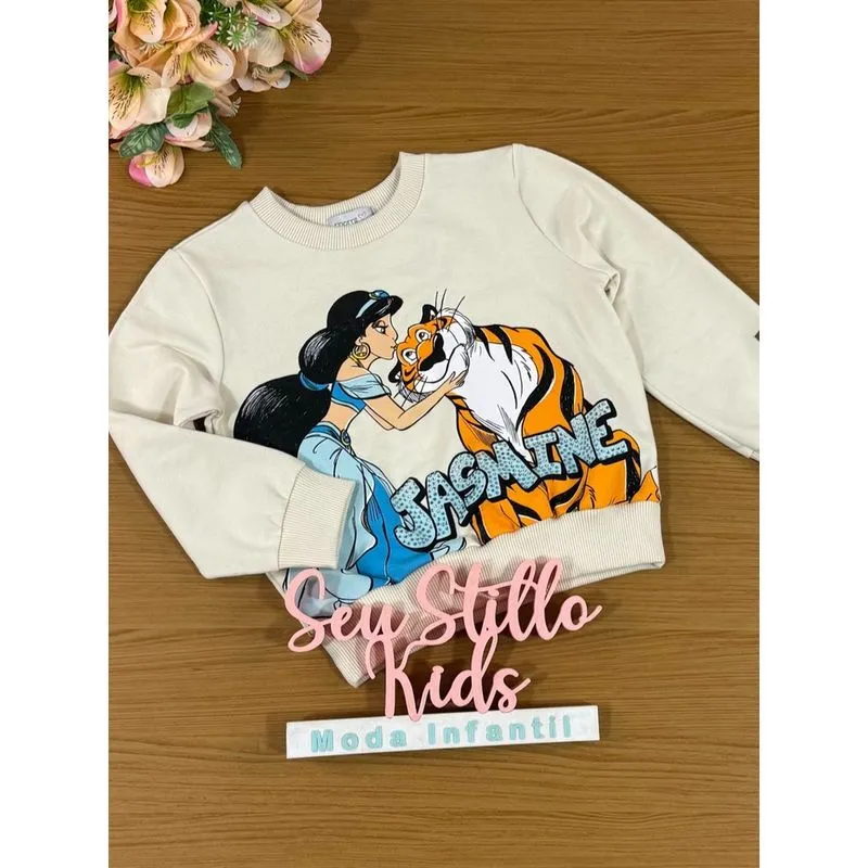 Moletom Infantil Momi Inverno Jasmine Disney
