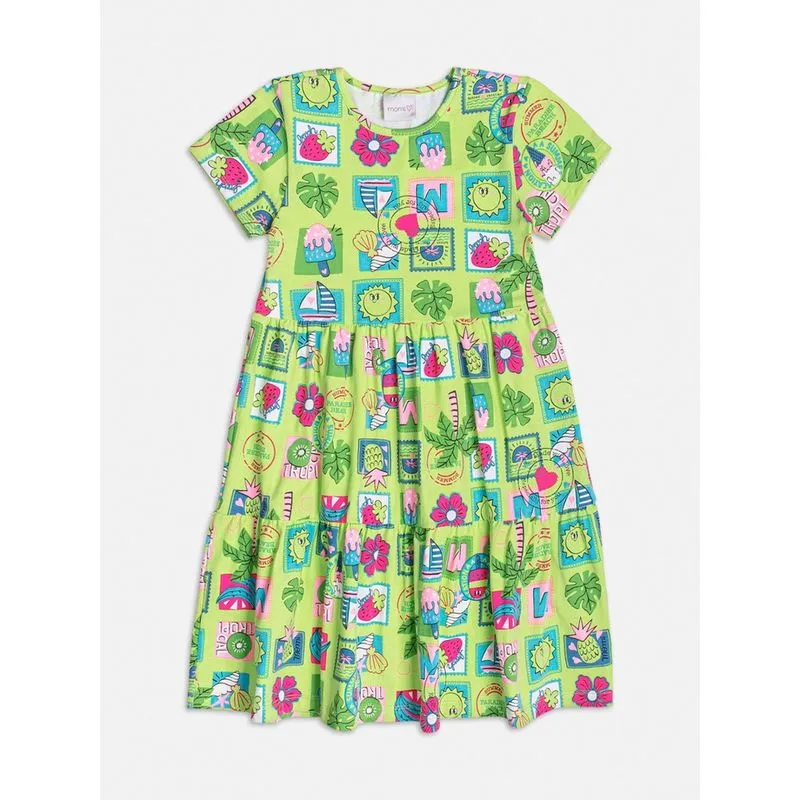 Vestido Infantil Momi Verão Verde Tropical