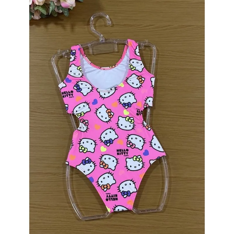 Maiô Infantil Momi Verão Rosa Hello Kitty