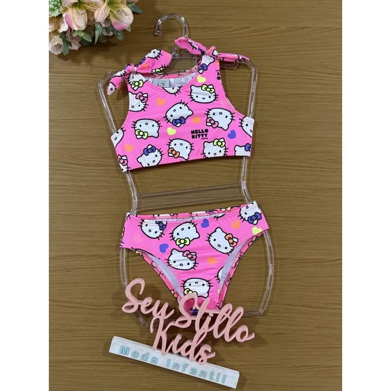 Biquíni Infantil Momi Rosa Hello Kitty