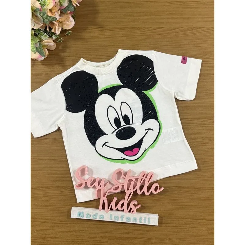Blusa Infantil Anime Verão Mickey Disney
