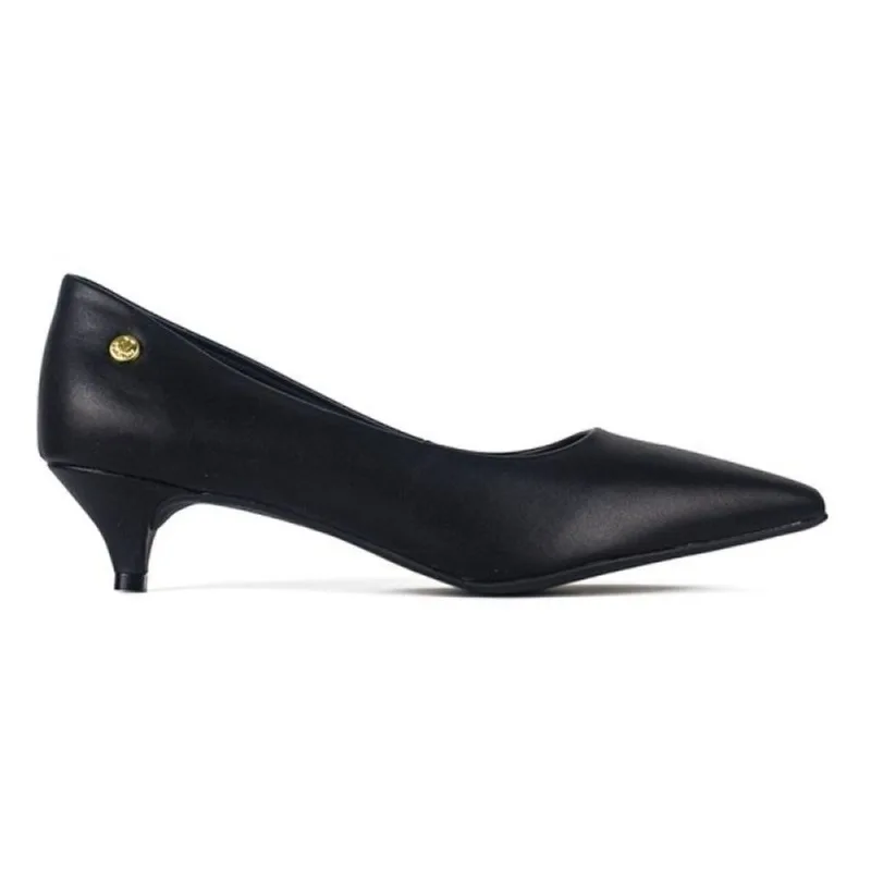 Sapato Scarpin Via Uno Bico Fino Salto Baixo 35 / Preto