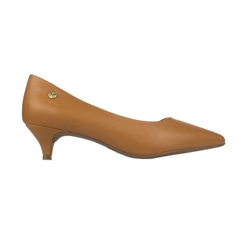 Sapato Scarpin Via Uno Bico Fino Salto Baixo 34 / Caramelo