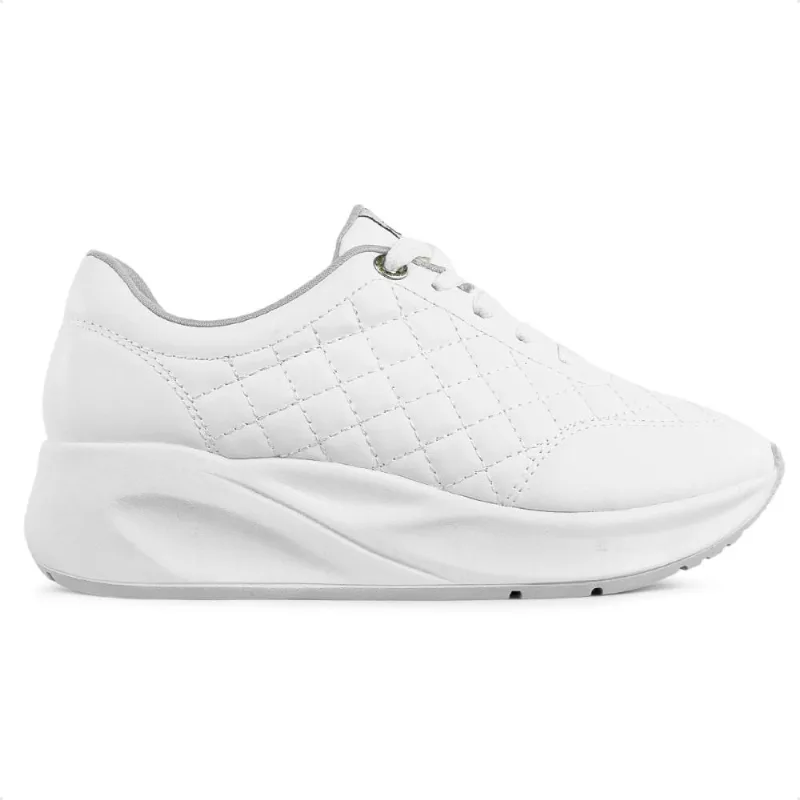 Tênis Via Uno Moda Plataforma Feminino 38 / Branco / Cinza