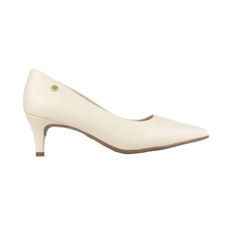 Sapato Scarpin Via Uno Bico Fino Salto Médio 34 / Branco