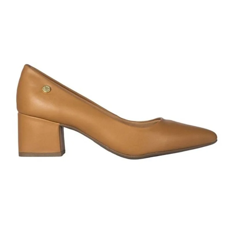 Sapato Via Uno Scarpin Salto Grosso 35 / Caramelo