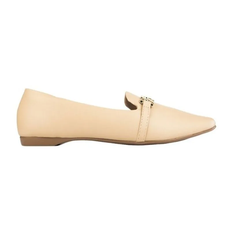 Sapato Mocassim Via Uno Loafer Bridão Casual Chic 37 / Bege - Via Uno