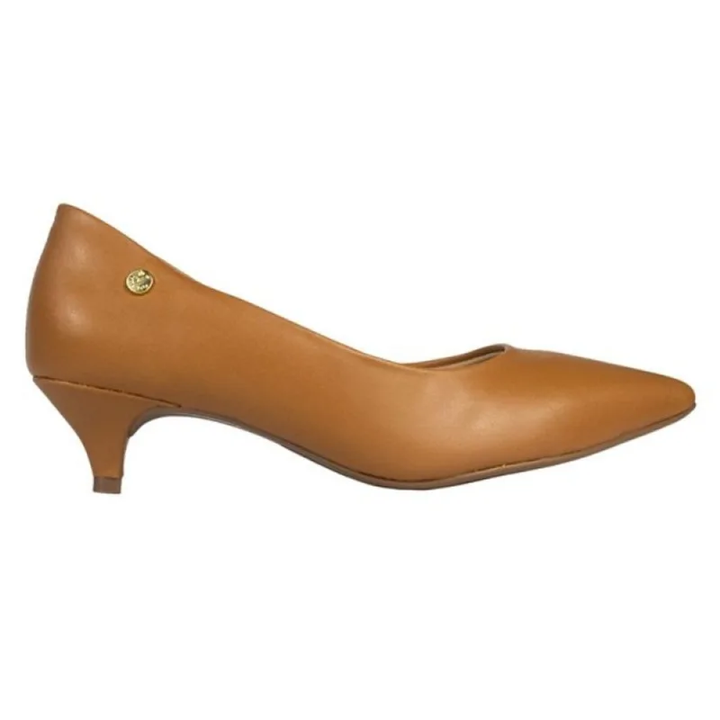 Sapato Scarpin Via Uno Bico Fino Salto Baixo 39 / Caramelo - Via Uno