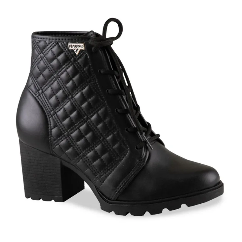 Coturno Tratorado Via Uno Matelassê Feminino Preto PRETO - 34
