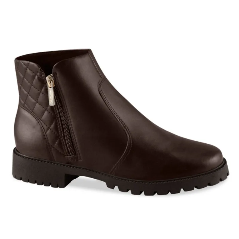 Bota Via Uno Cano Baixo Tratorada Feminina Marrom CACAU - 36