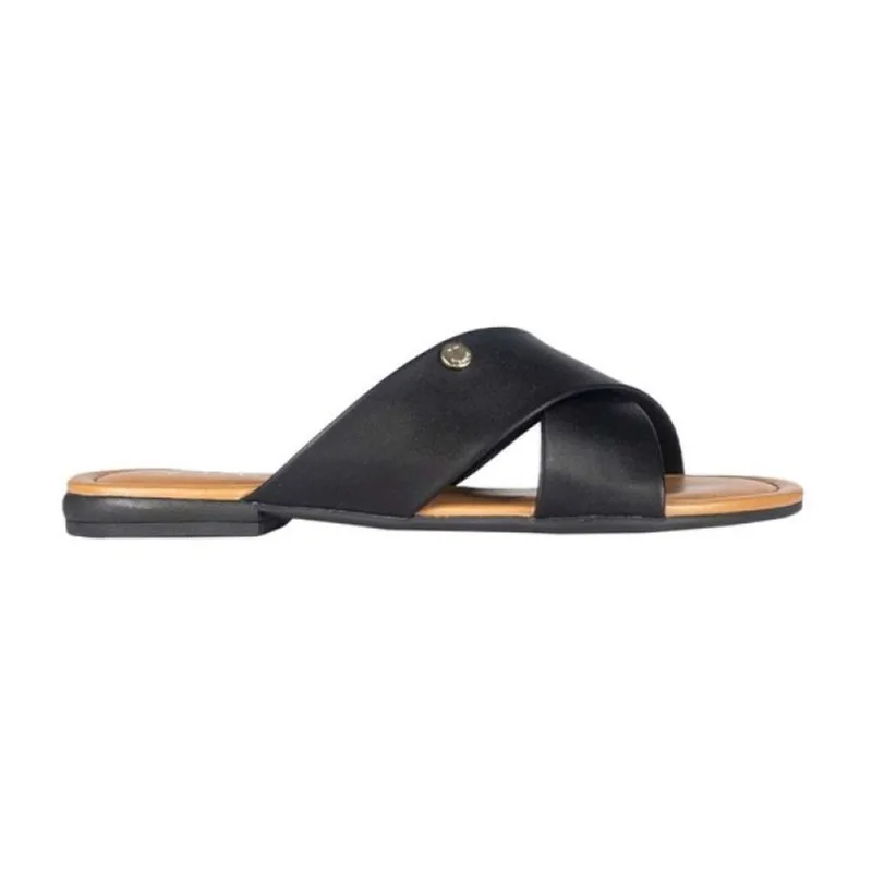 Sandália Via Uno Rasteira Tira X 34 / Preto