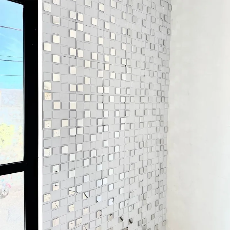 40 Placas 3D Revestimento De Parede Pvc Pixel Espelhada