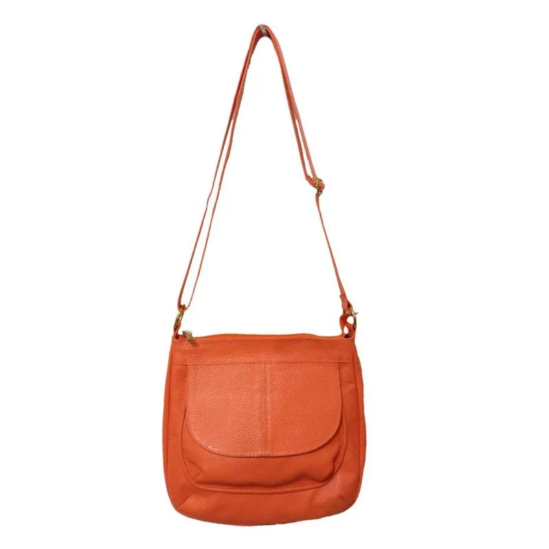 Bolsa Transversal Topgrife Couro Laranja