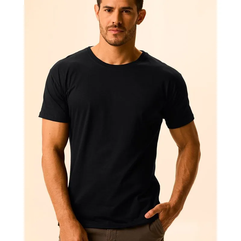 Camiseta Original Masculina Decote Redondo Em Algodão Preto - XGG