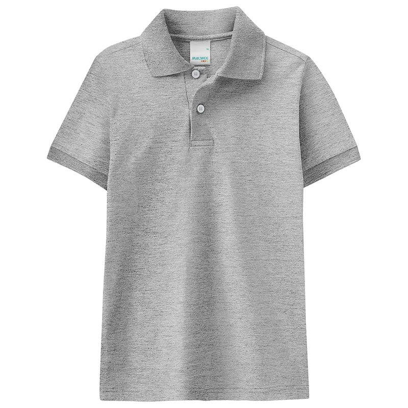 Camisa Polo Malwee Kids Juvenil Menino Verão Básica em Cores Variadas 12/18 - 1000005056-CINZA MEDIO-12