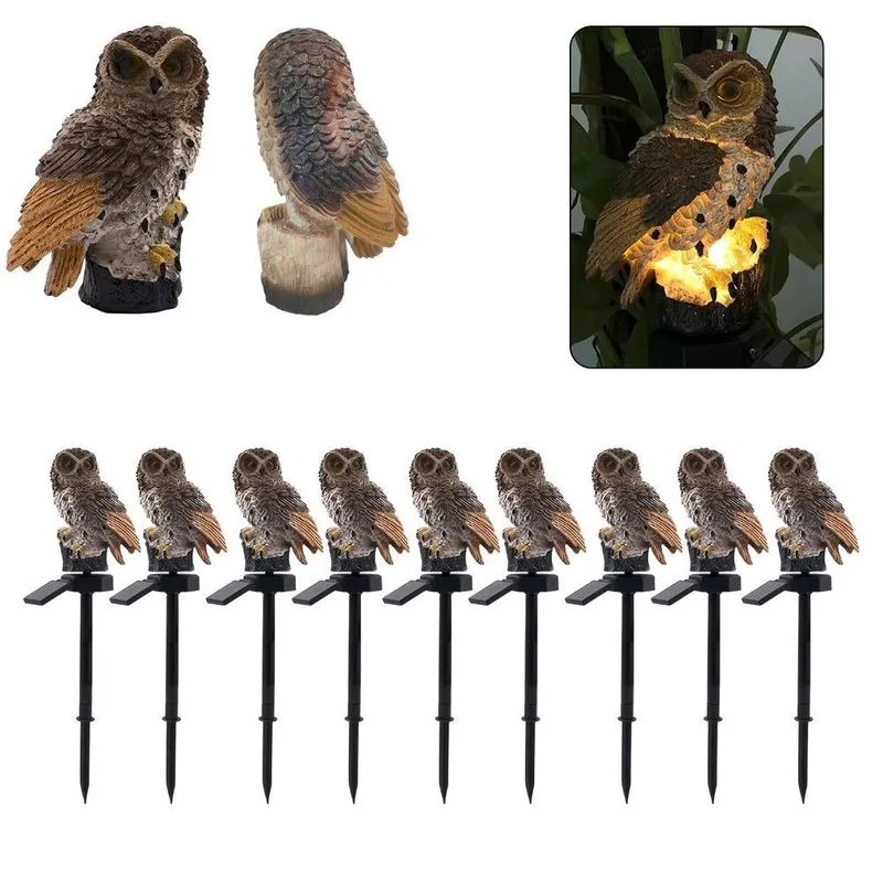 Kit 9 Corujas Luminária Solar LED Decorativa para Jardim SU-CORU IP65 Marrom Leva Pro Pet Kit 9 Corujas Luminária Solar LED SU-CORU IP65 Marrom Leva Pro Pet