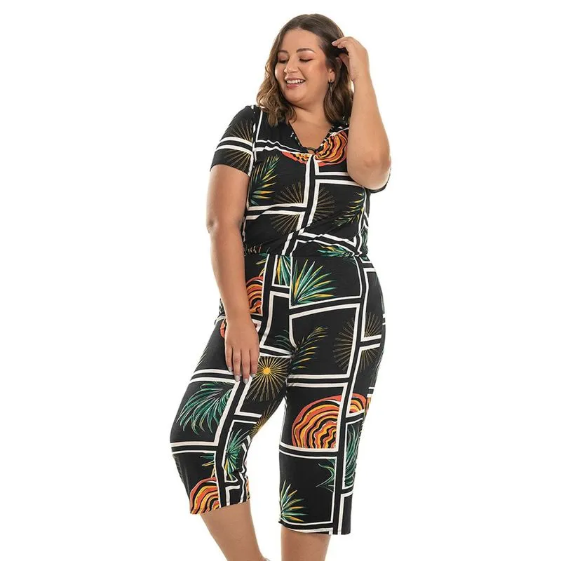 Macacão Midi Feminino Rovitex Plus Preto M
