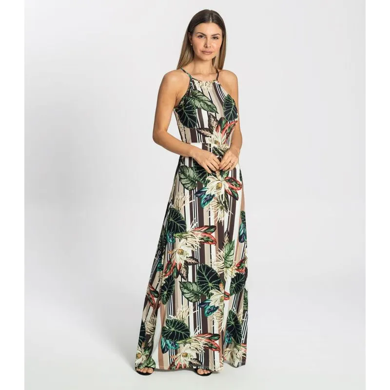 Vestido Longo Feminino Endless Bege P