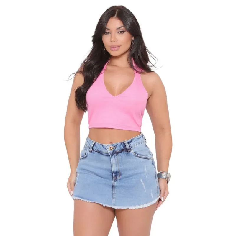 Shorts Saia Cintura Alta Sol Jeans L3681
